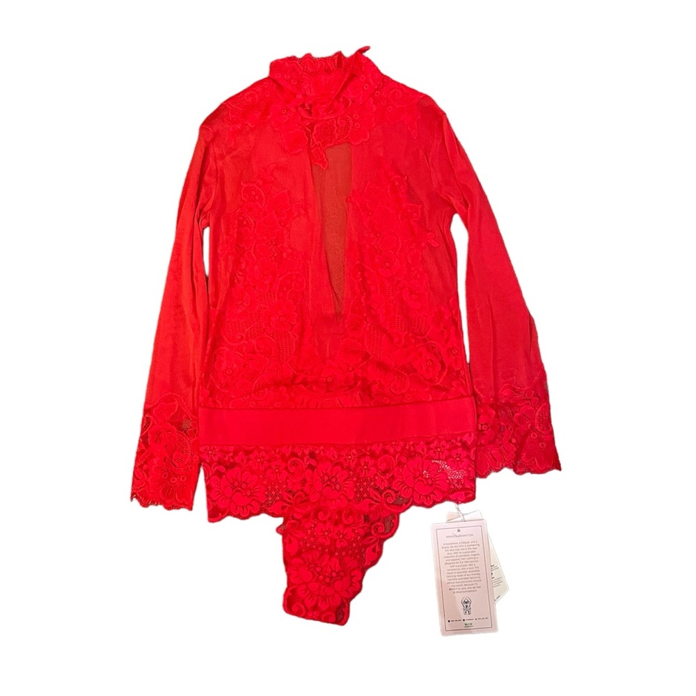 We Are HAH Take HAH Bow Bodysuit in Blood Orange valentines romantic